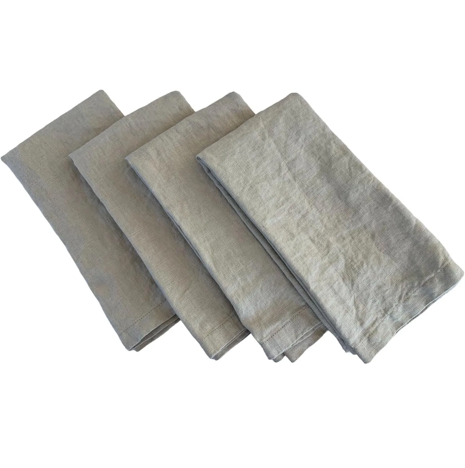 Natural Linen Napkins 18 x 18 Inch 100% Pure Linen Summer Dinner Napkins Set of 4 Washable Cloth Napkins