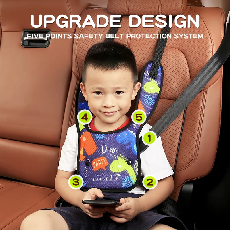 Cartoon Child Car Seat Cushion Portable Seat Belt Bellyband Style