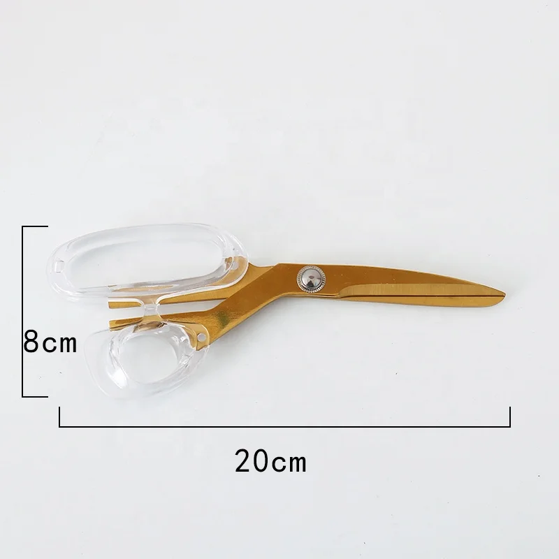 transparent  8 inch gold and rose gold scissor