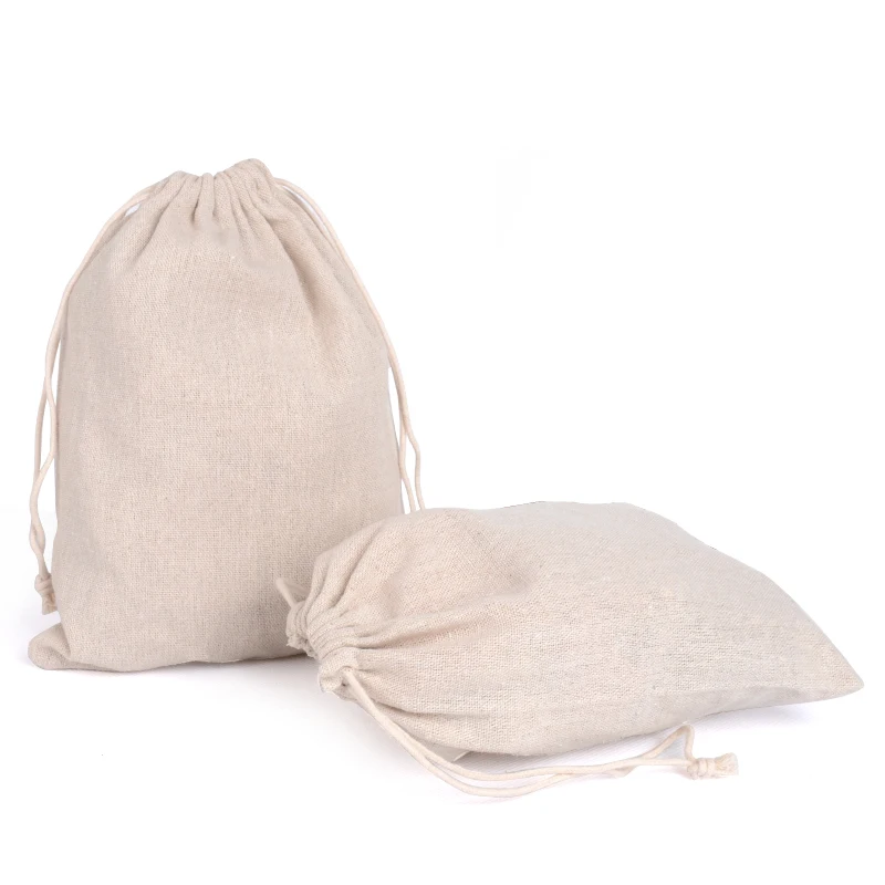High quality cheap linen drawstring bag jewelry pouch linen bag for jewelry gift phone rice herb packaging and storage