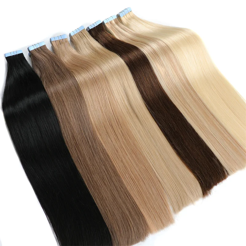 European Double Drawn Russian Human Hair Tape In Hair Extension, High Quality Natural Remy Clip In And I Tip Hair Extension