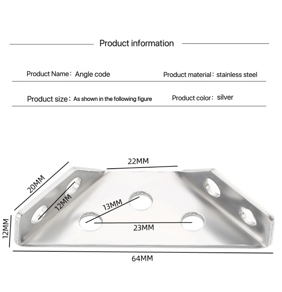 Stainless Steel Angle Code Corner Braces Trapeziform Angle Shelf Brackets For Wood Chair Bookshelf Board Window