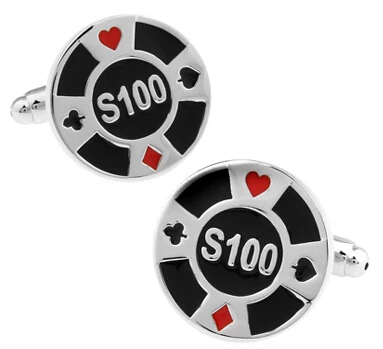 Wholesale Cufflinks Novelty Gambling Design Poker Dice Design Copper Cuff Links