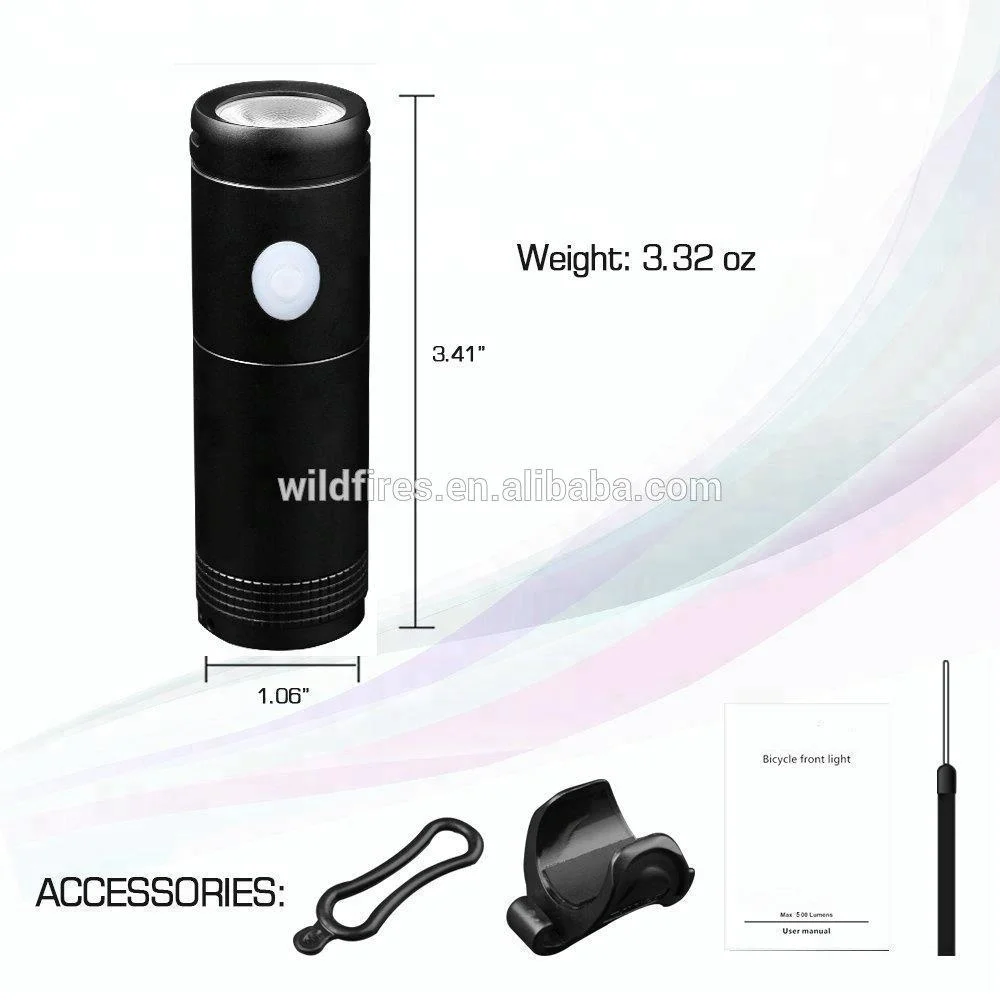 
Cycle Torch 500 Lumen USB Rechargeable Bike Light Bicycle Headlight for Road Cycling and Commuters 