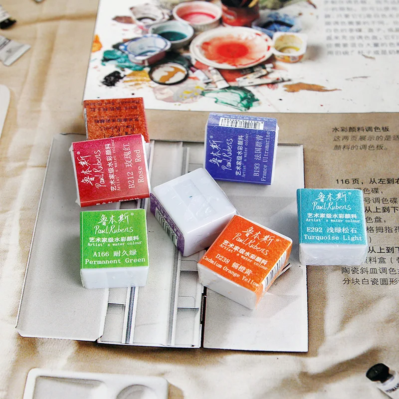 Paul Rubens Best Brand Water Soluble Easy to Mix Solid Watercolor Artist Paint Set