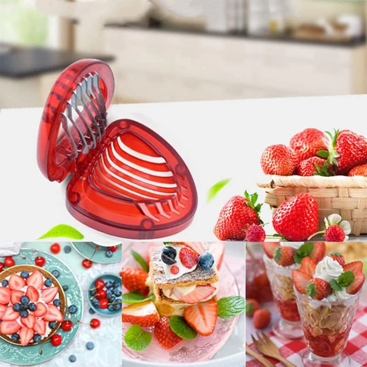 Wholesale Kitchen Gadgets Stainless Steel Fruit Heart Shaped Shell Slicer Shredder Strawberry Boiled Egg Cutter