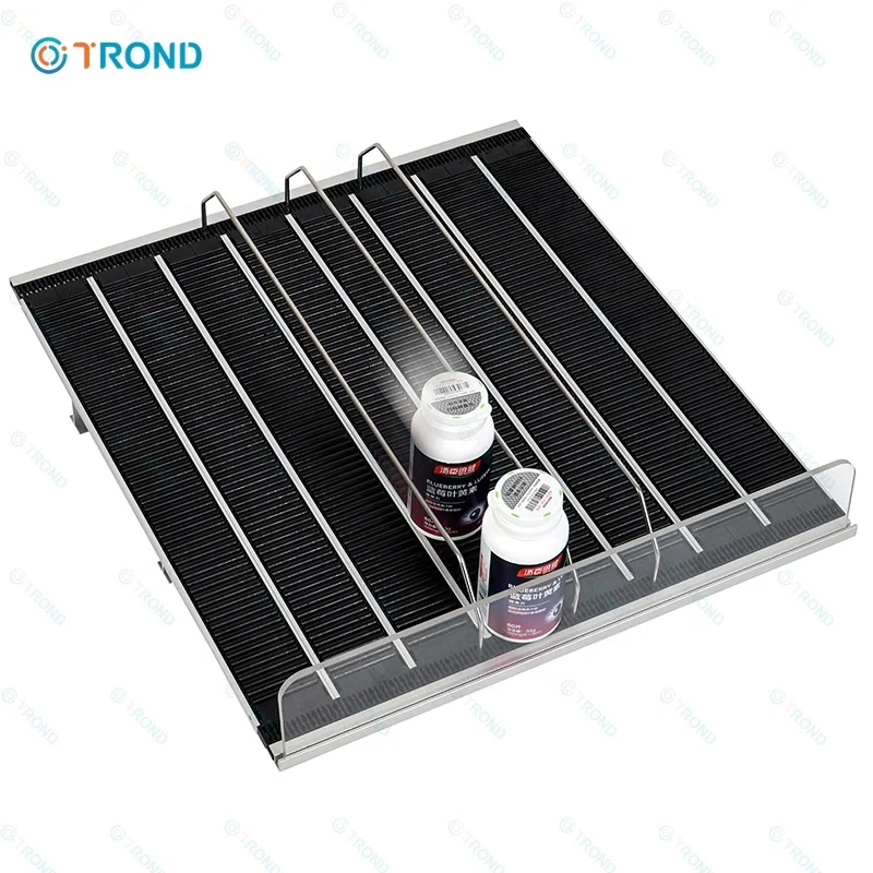 Spring Loaded Fridge Beverage Shelf Pusher Glide Width-adjustable Push Rod Slide Rail bottle drink shelf roller pusher storage