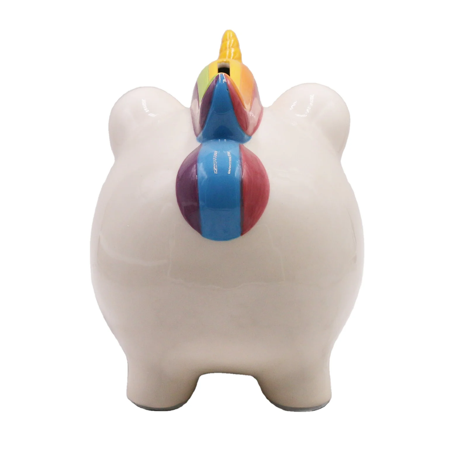 Personalized Cheap Custom Painting Ceramic unicorn Piggy Bank