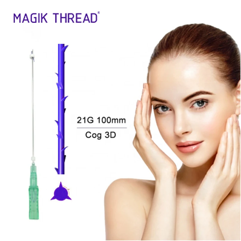 21G 100mm Cog 3D L Blunt cannula mono cog 3d nose pdo threads cones