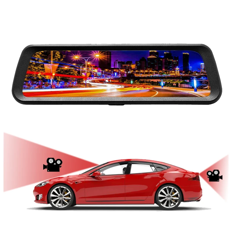 9.66 inch car full touch screen mirror car rearview mirror vehicle reverse  Camera 1080P Reversing camera