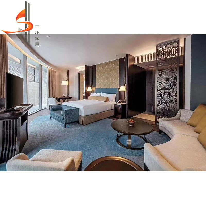 Sanhe  Hotel Customised Finished High Quality Hotel Furniture Suite Bedroom Furniture Set