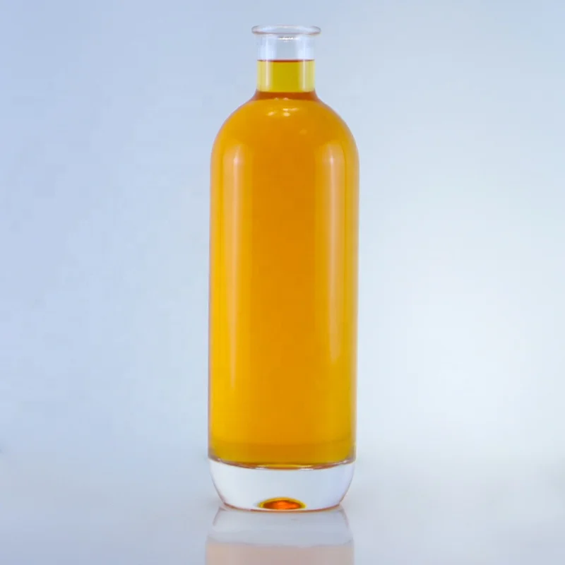 Factory supplier 700ml transparent empty champagne spirits alcohol rum gin beer glass bottle