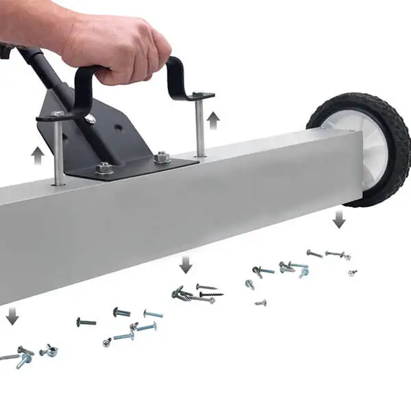 Heavy Duty Magnetic Floor Sweeper with Wheels to Pick Up Nails Stray Ferrous Objects