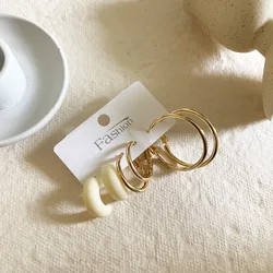 JUHU  New resin acrylic metal set earrings simple retro niche earrings alloy jewelry series for women 2020