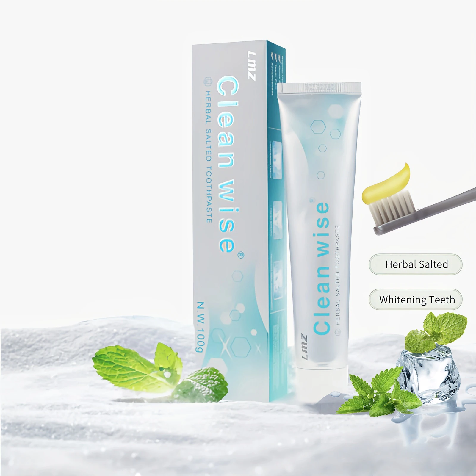 In Stock Mint Flavor Herbal Sea Salt Toothpaste Manufacturer For Bleeding Gums Sensitive Whitening Teeth