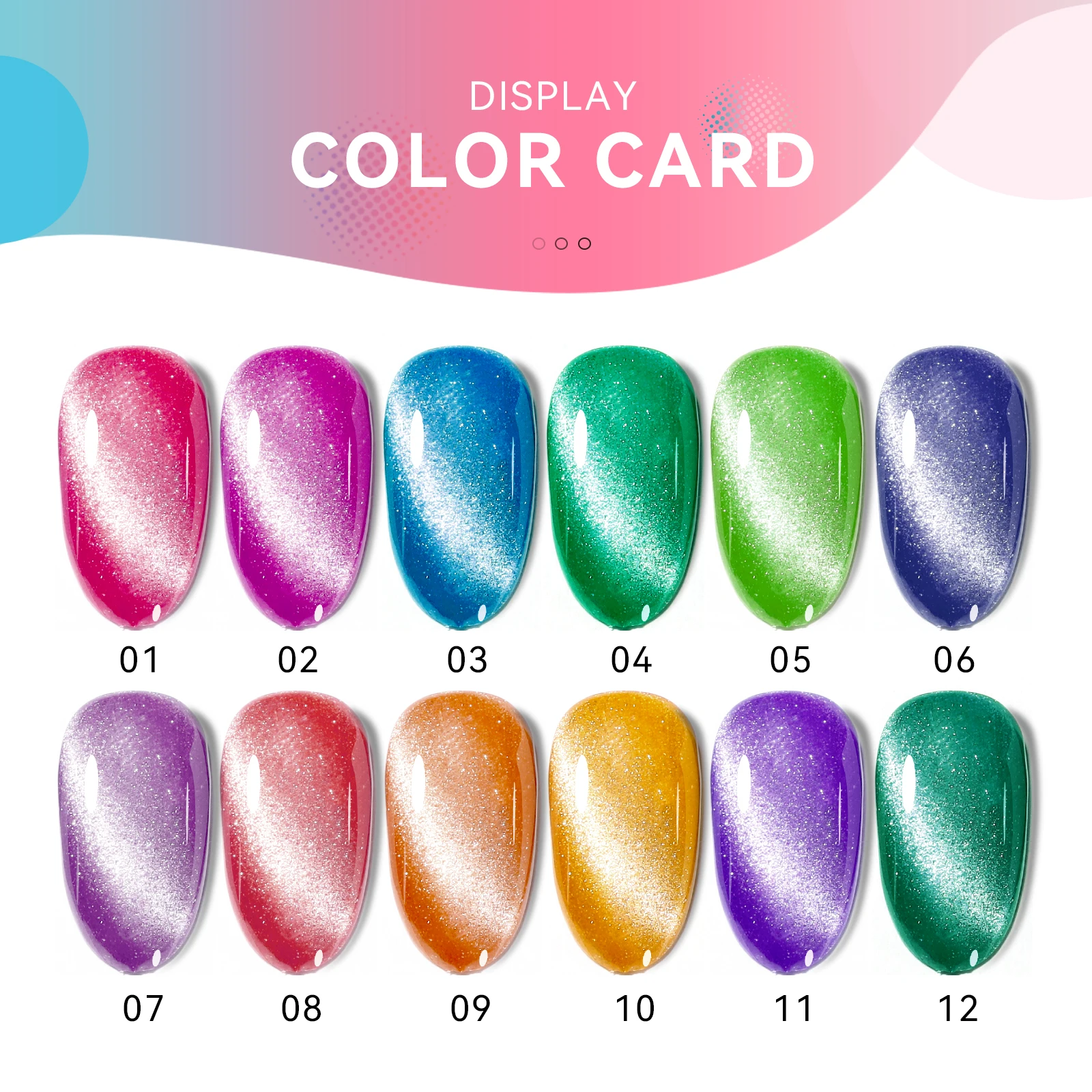 JTING free design attractive high shiny Neon diamond cat eye nail gel polish 12colors collection set OEM ODM private label