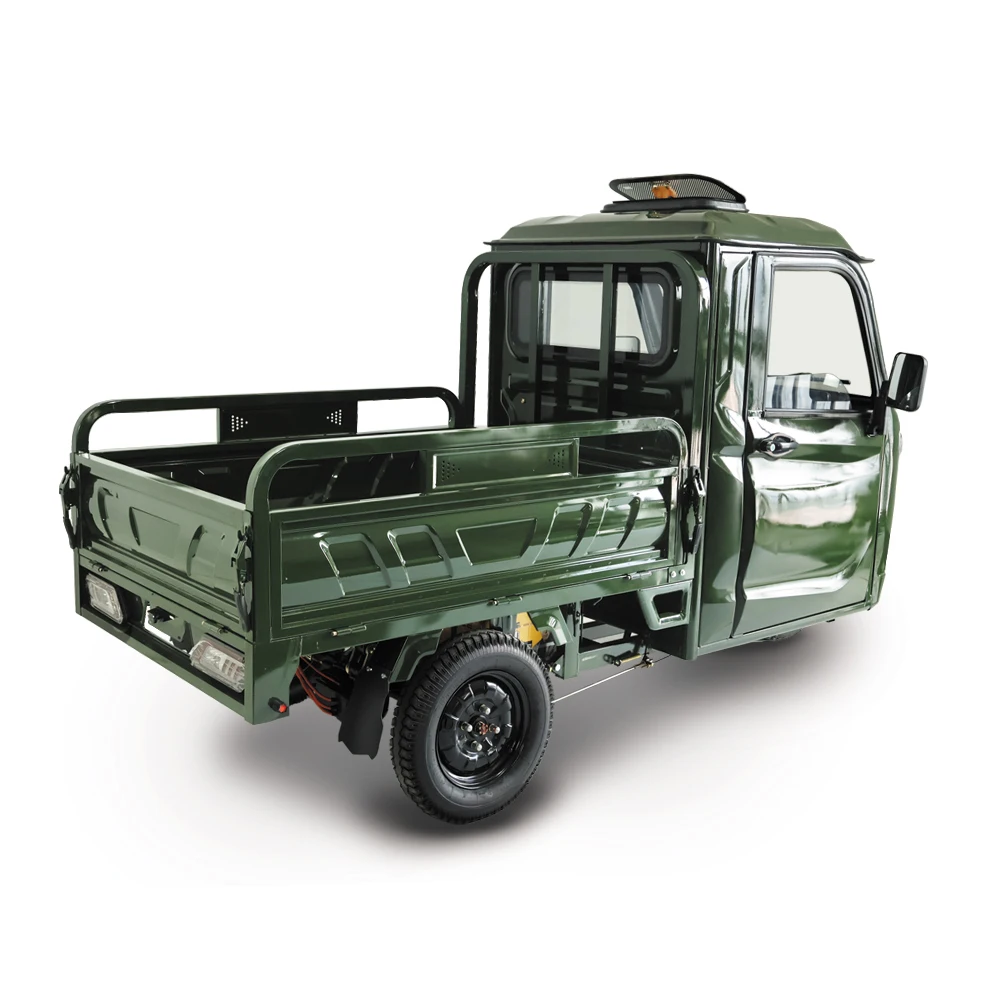 3000W Powerful Tempered Glass Semi-enclosed Cargo Trike Electric Tricycle for Sale