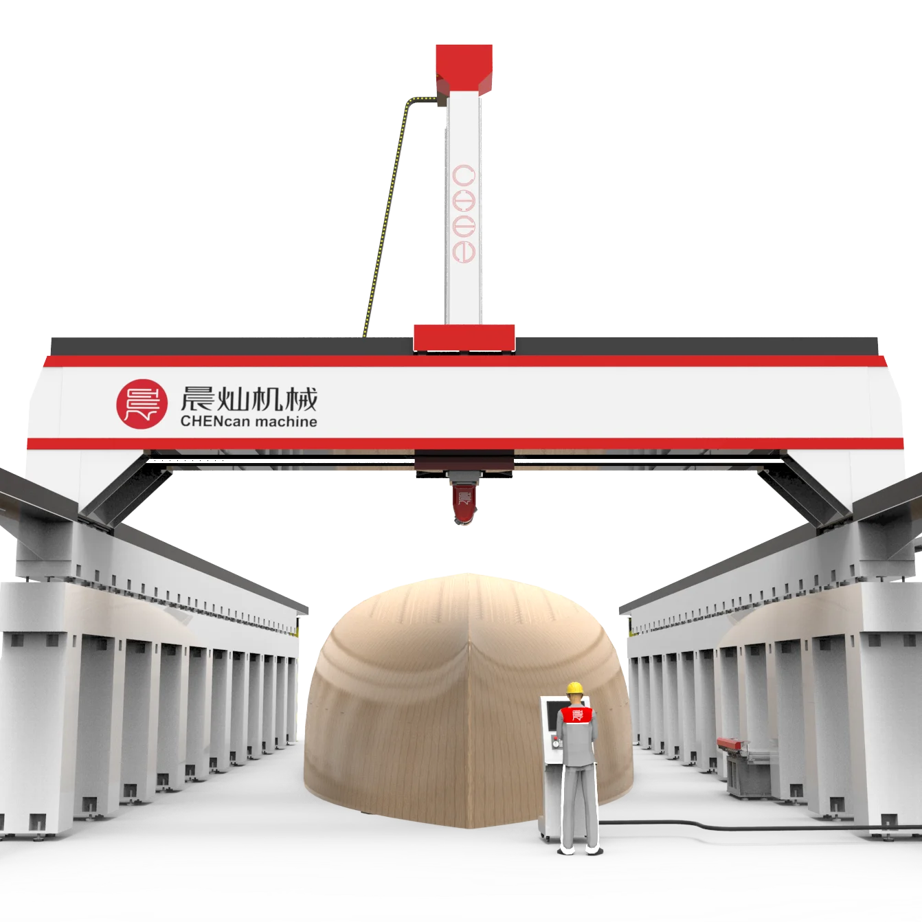 Large 5 Axis Processing Center is used for engrave 3D wood EPS or Ship Mold