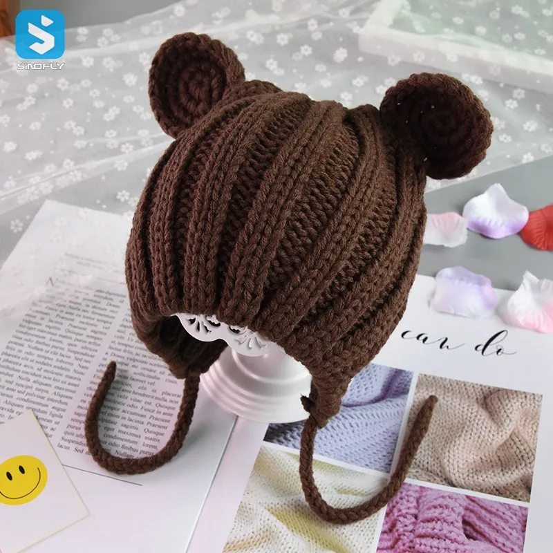 Winter Knitted Baby Hat Bonnet Cap Newborn Baby Boy Girl Warm Hat For Kids Toddler Infant Beanie Cap Hat Bonnet