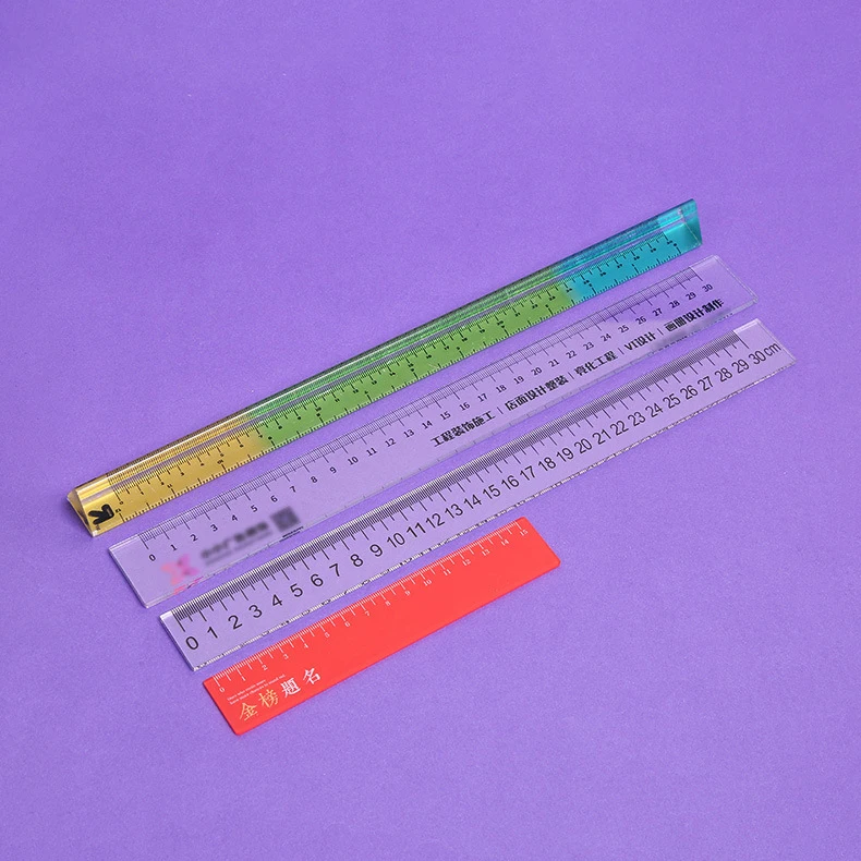 Acrylic Ruler Customized Manufacturer CNC Laser Cut Transparent Popular Charms Holographic Clear Charms Customization Rule