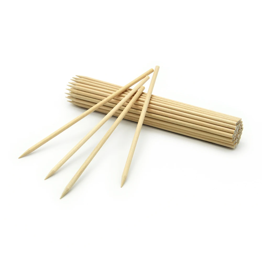 Wholesale Customized Round Wood Sticks Skewer For BBQ