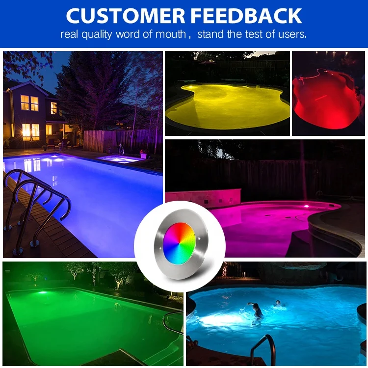 12V Ip68 Waterproof Rgbw 316 Stainless Steel Resin Filled Underwater Led Swimming Pool Lights For Swimming Pool