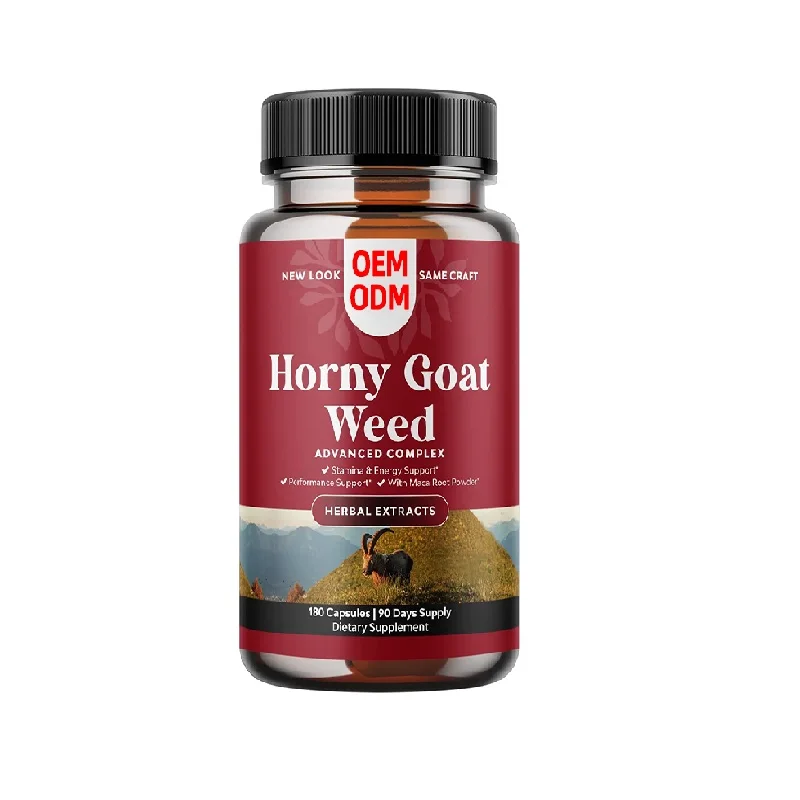 Horny Goat Weed Enhancement For Men 1590 mg Complex with Tongkat Ali Saw Palmetto Extract Panax Ginseng and Black Maca Root