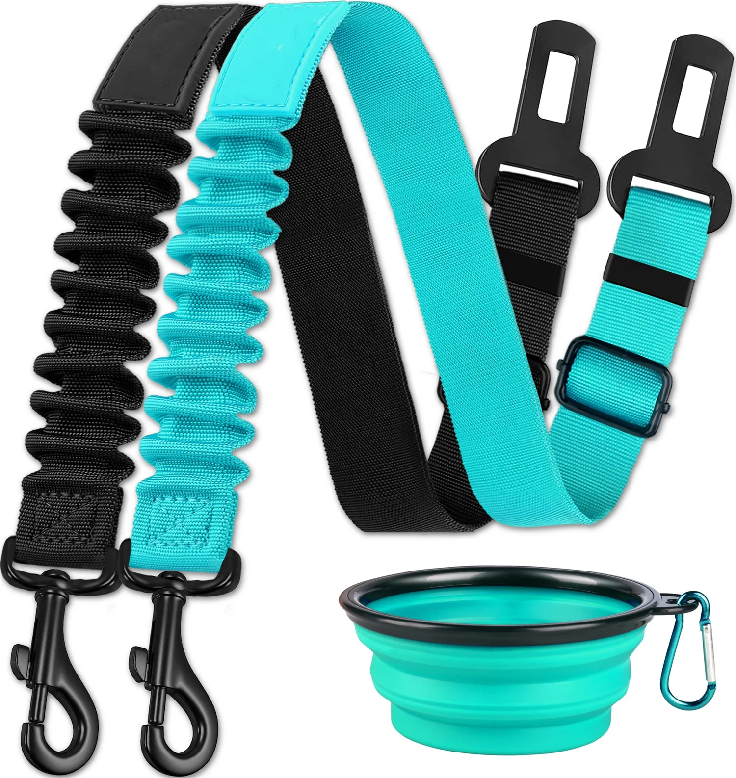 durable retractable heavy duty elastic dog car seatbelts adjustable vehicle nylon pet safety seat belts