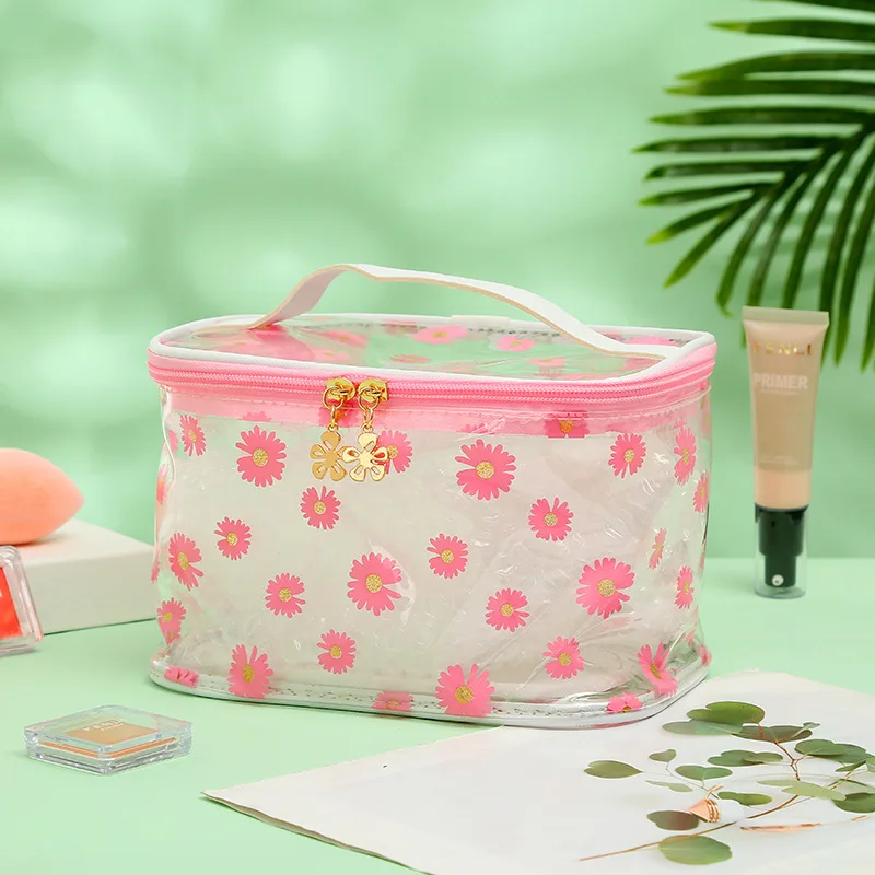 Large Space Round PVC Clear Makeup Tube Bag Waterproof Travel Storage Pouch Bag