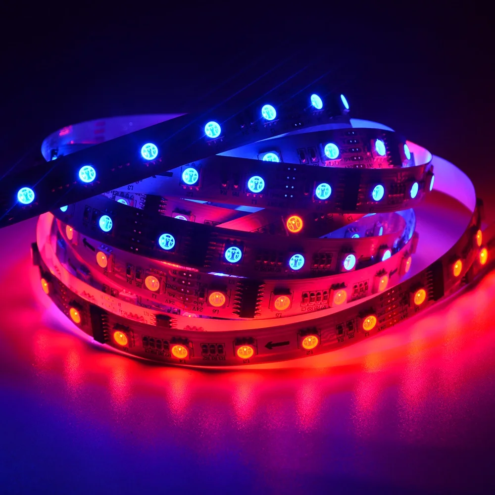 DMX512 IC SMD5050 RGB/ RGBW 30/60 светодиодов/m гибкие программируемые цифровые светодиодные полосы света