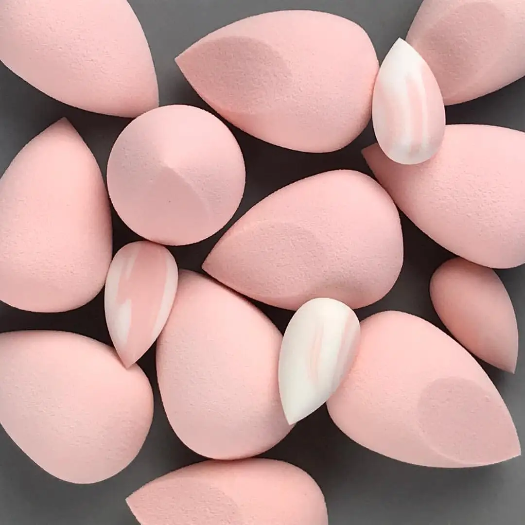 High Quality Pink Latex Free Makeup Sponge Gift Set Beauty Puff Cosmetic Blender with Display Stand