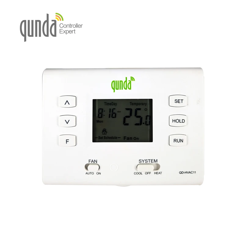 QUNDA QD-HVAC11 24V Or Battery Power Programmable Thermostat System For Central Air Conditioner Control HVAC Electronic Part
