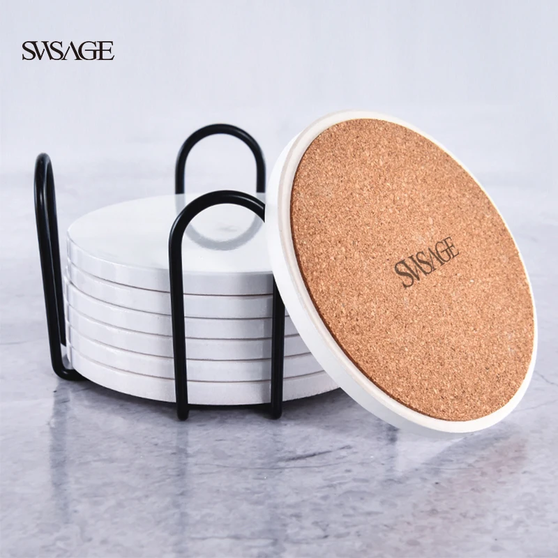 SWSAGE sublimation blank Square Ceramic Coaster table mat with Cork