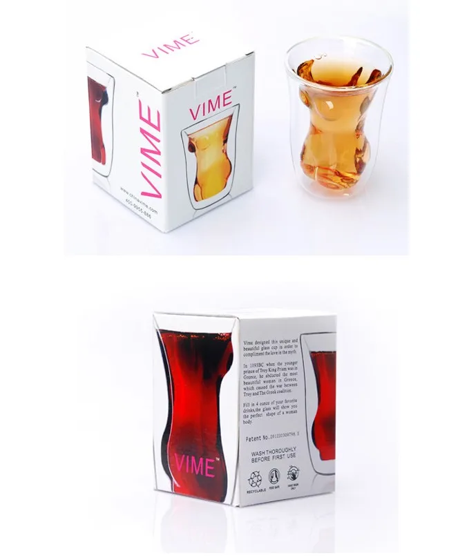 150ml Naked Female and 180ml Naked Male wine glass cup Bachelor Party double wall glass wine cup