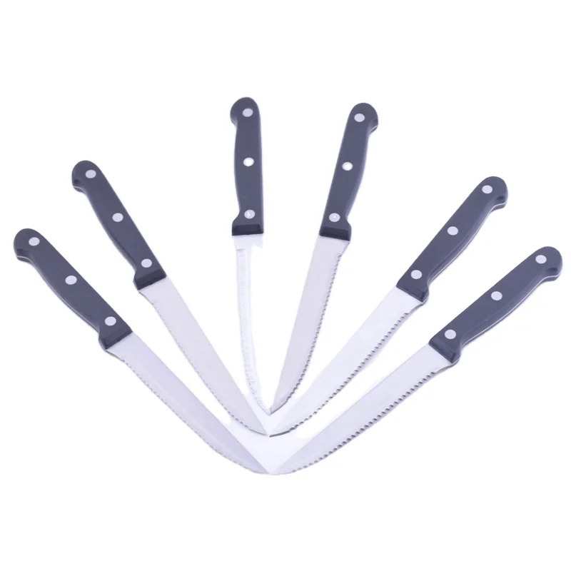 New Premium 6PCS Stainless Steel Serrated Steak Knife Set