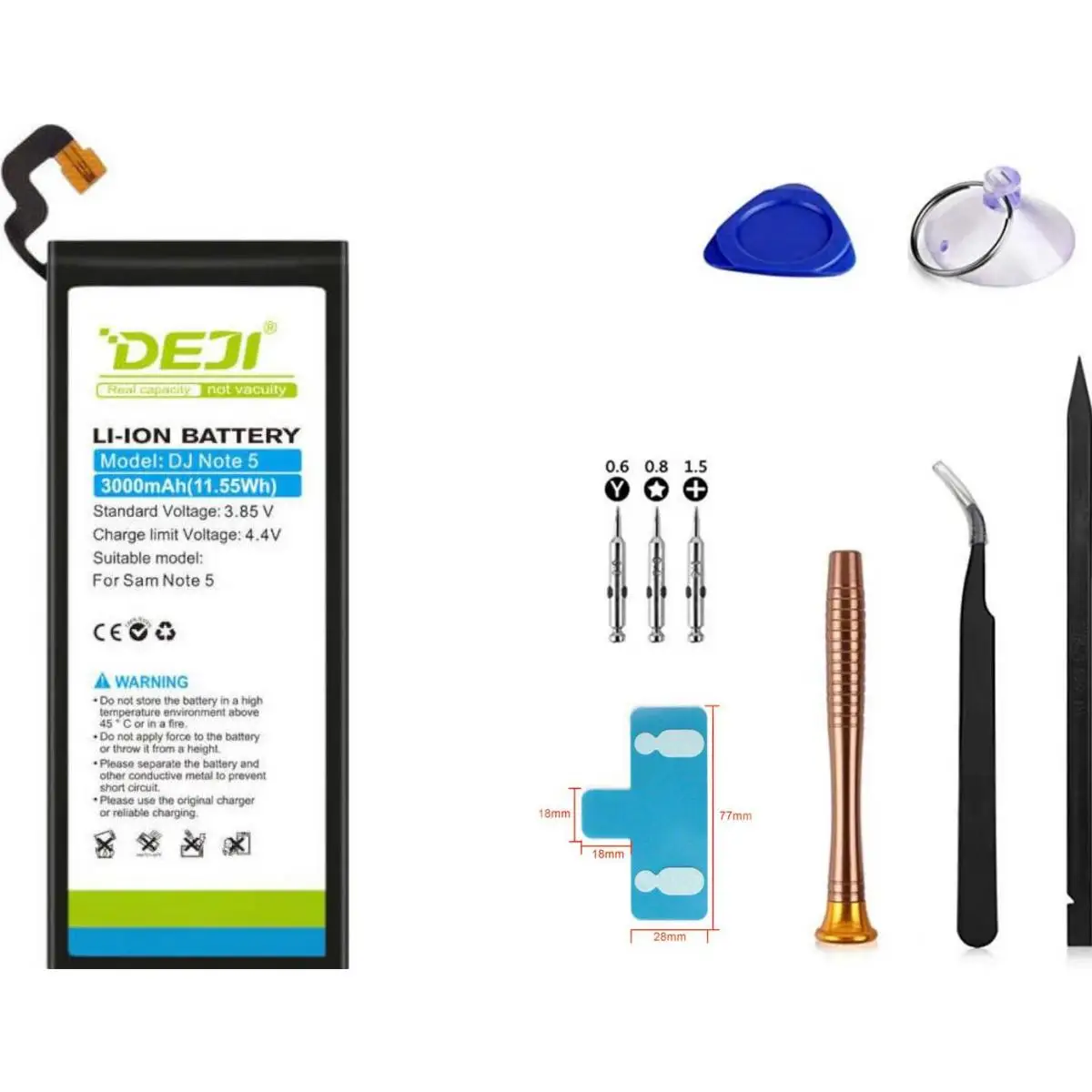 DEJI brand telefon pili EB-BN920ABE cell phone battery for Samsung note 1 2 3 4 5 9