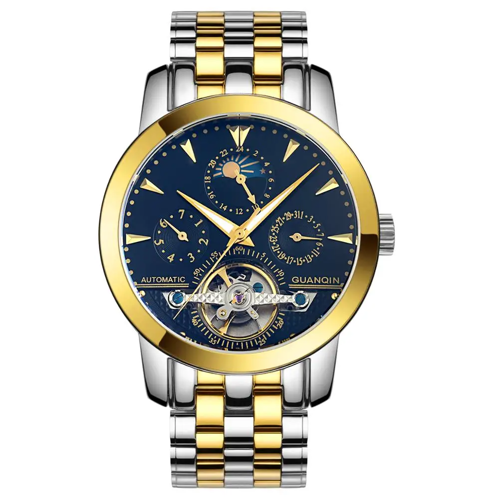 GuanQin automatic mechanical watches for men luminous waterproof watches wholesale automatic luxury wristwatches