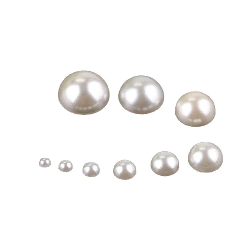 Rice white flat bottom half hotfix pearl rhinestones loose bead DIY handmade material jewelry accessories rhinestones