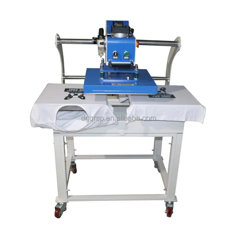 Down-sliding pneumatic double station heat press machine for t shirt