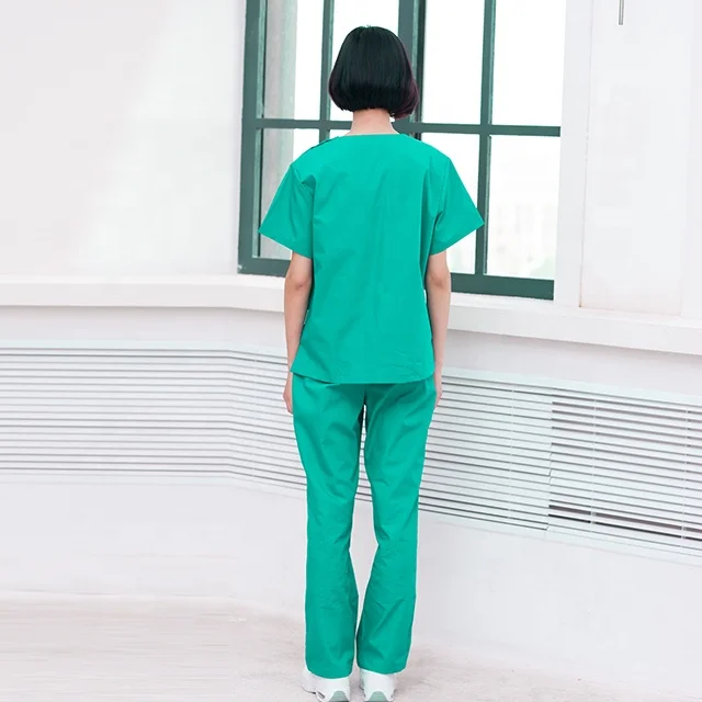 wholesale short sleeve  Breathable hospital dental nursing medical scrub set uniforms 65% polyester 35% cotton dental scrubs