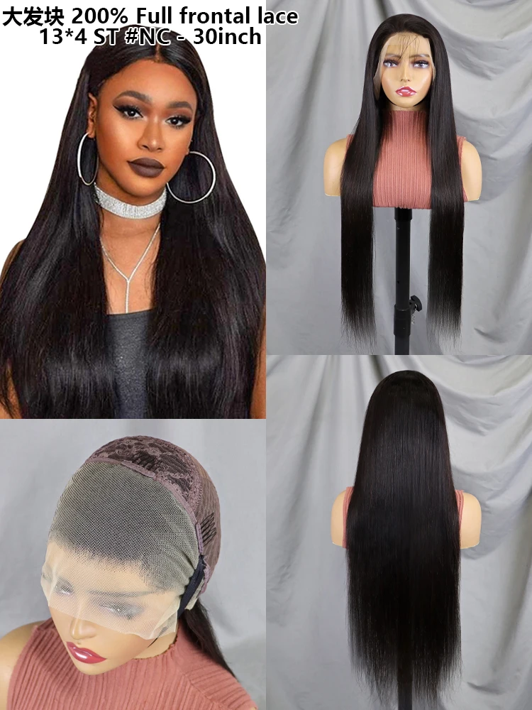 LINDALHAIR 13X4 Pre Plucked With Baby Hair 18-30 Inch Straight 200 Density Glueless Transparent Lace Frontal Wigs Human Hair