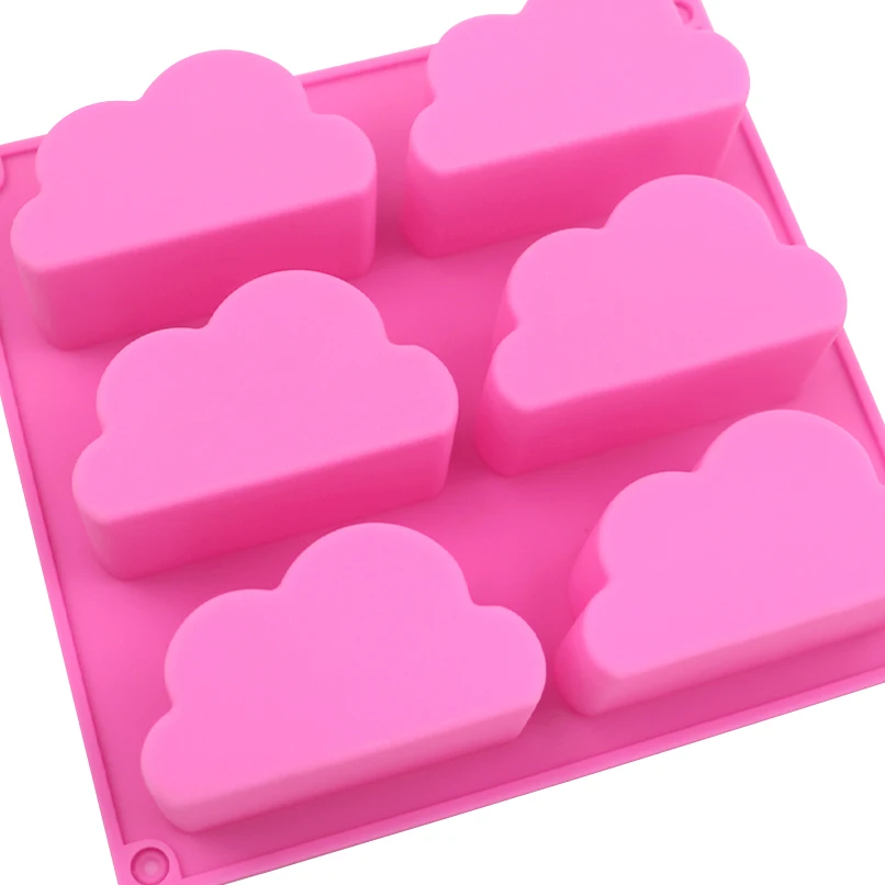 7058 ready to ship 6 hole cloud shape silicone cake mold candle molds soap