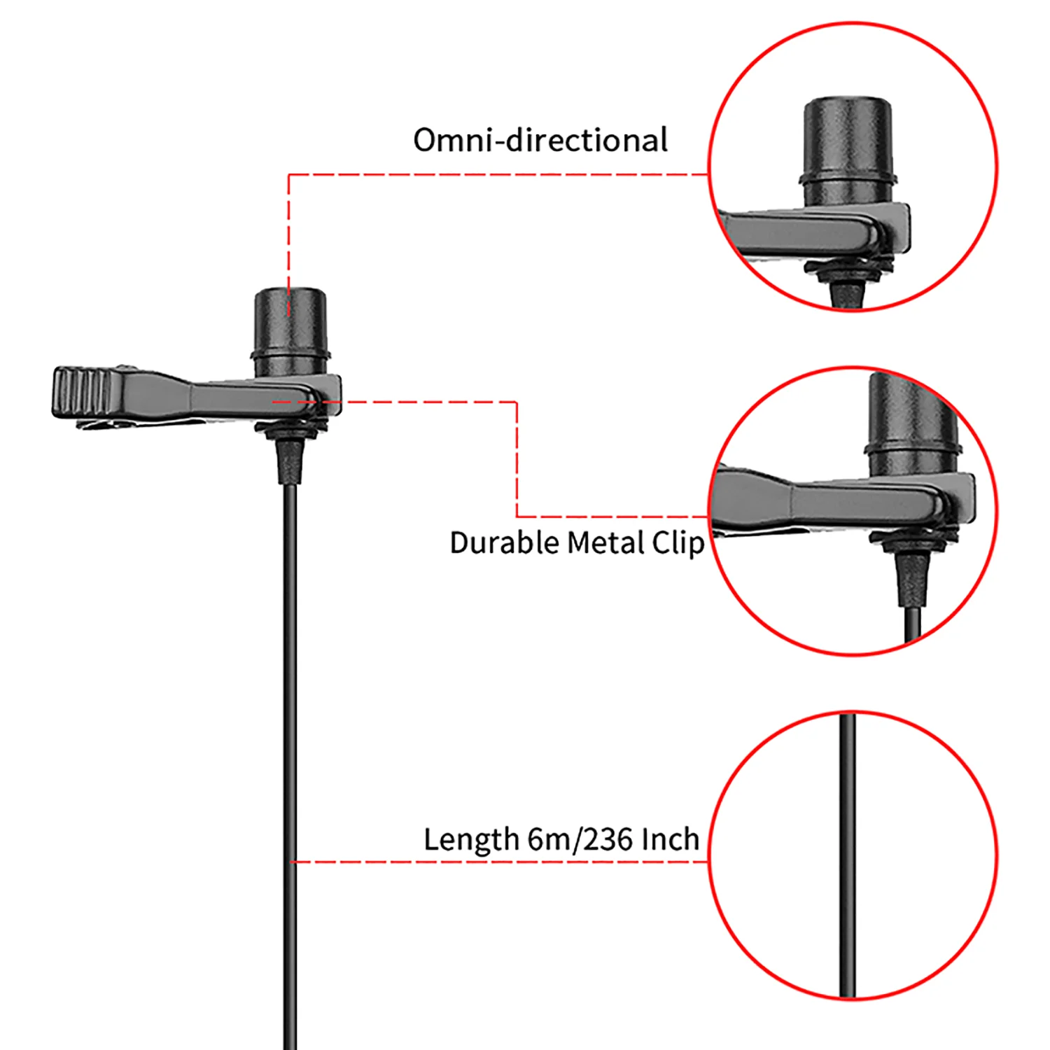 BOYA BY-M1 M1 PRO Wholesale 3.5mm jack Lapel Mic Collar Smartphones Laptop Micro 6M long Mini Cravate Microphone