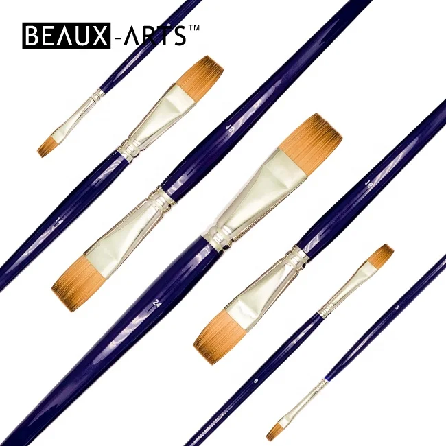 
Flat Synthetic Sable Hair Art Paint Brushes for art Professional Art Supplies for Acrylic, Oil, Watercolor 