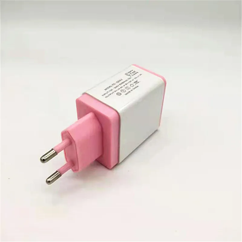 
Color universal 3 usb charger adapter portable usb wall phone charger 5v1.2a 