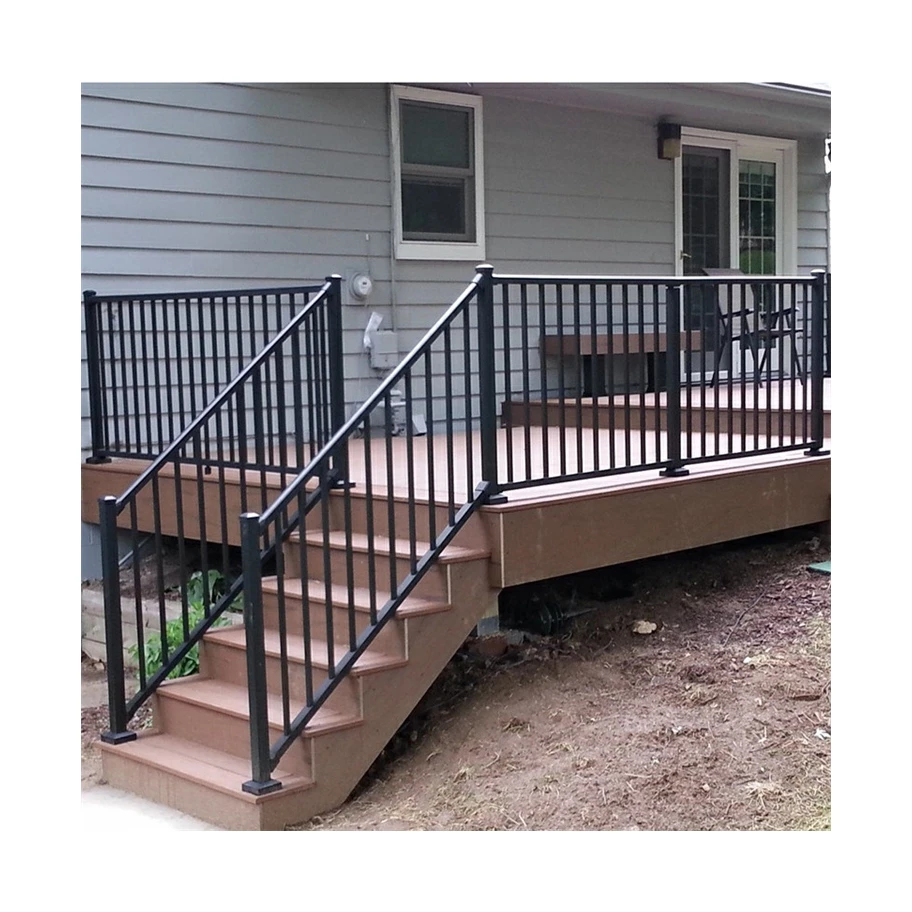 Bodun custom railings wrought iron black Q235 galvanized steel staircase hand rail for stair