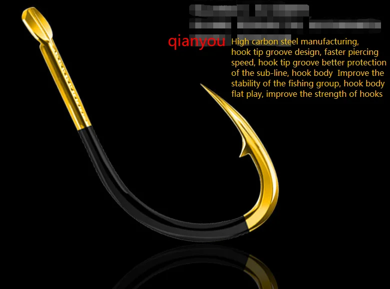 Reinforced Black Nickel Pipe Barbed Hooks For Iseni Fish Hooks double slots Saltwater Fishing Freshwater Fish Hooks