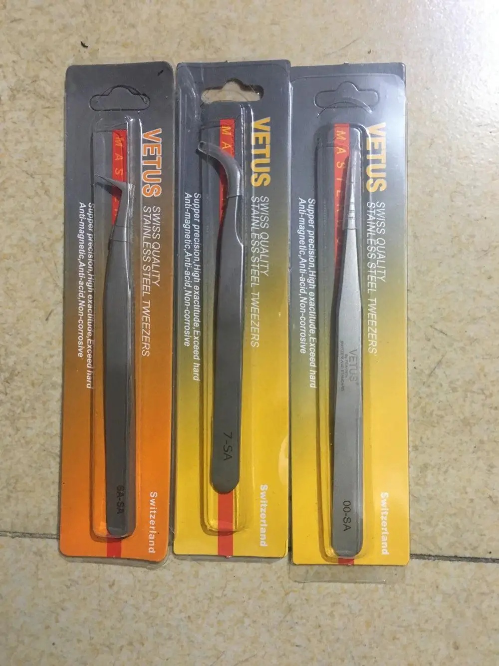 Пинцет для наращивания накладных ресниц 6A-SA с изогнутым кончиком