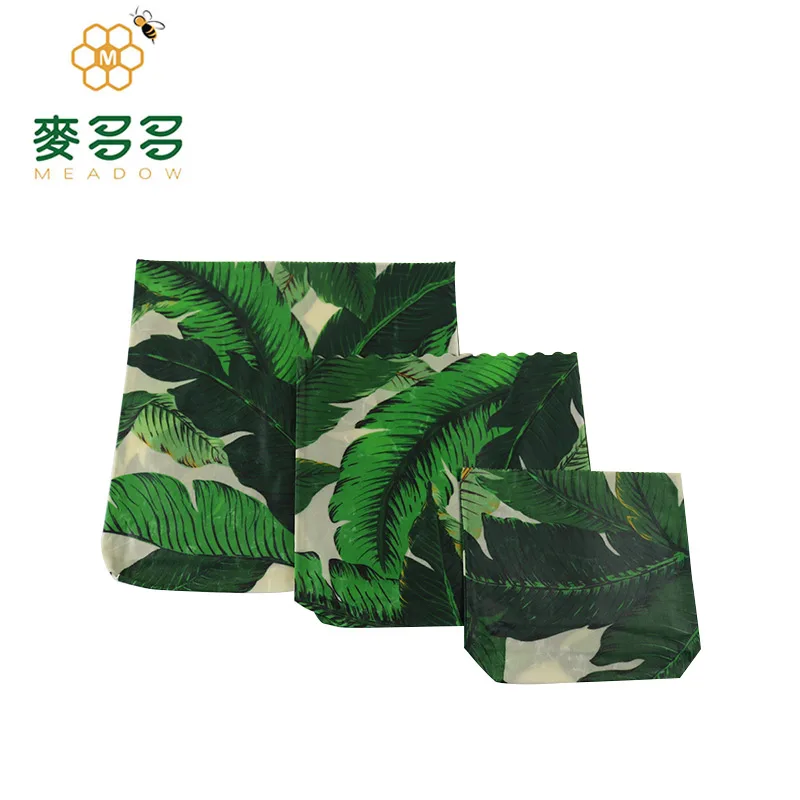 2022 NEW Sandwich Lunch Packing Amazon hot Selling Biodegradable Natural Organic Cotton Fabric Beeswax reusable Food Wraps