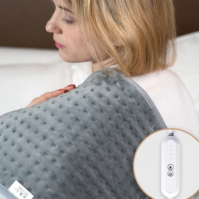 OEM/ODM 4 Level Temperature Fast Heating Small Electric Heated Pad Winter Plush Heating Pad